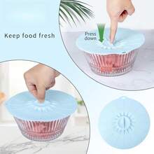 Set de 5/9 Taponeras de Silicona Reutilizables para Microondas, 5 Tamaños, Resistentes al Calor y Antidesbordes, Versátiles para Tazones Tazas Platos Ollas y Sartenes, Aptas para Horno Estufa Nevera y Lavavajillas - Color macarrón - Ver 1