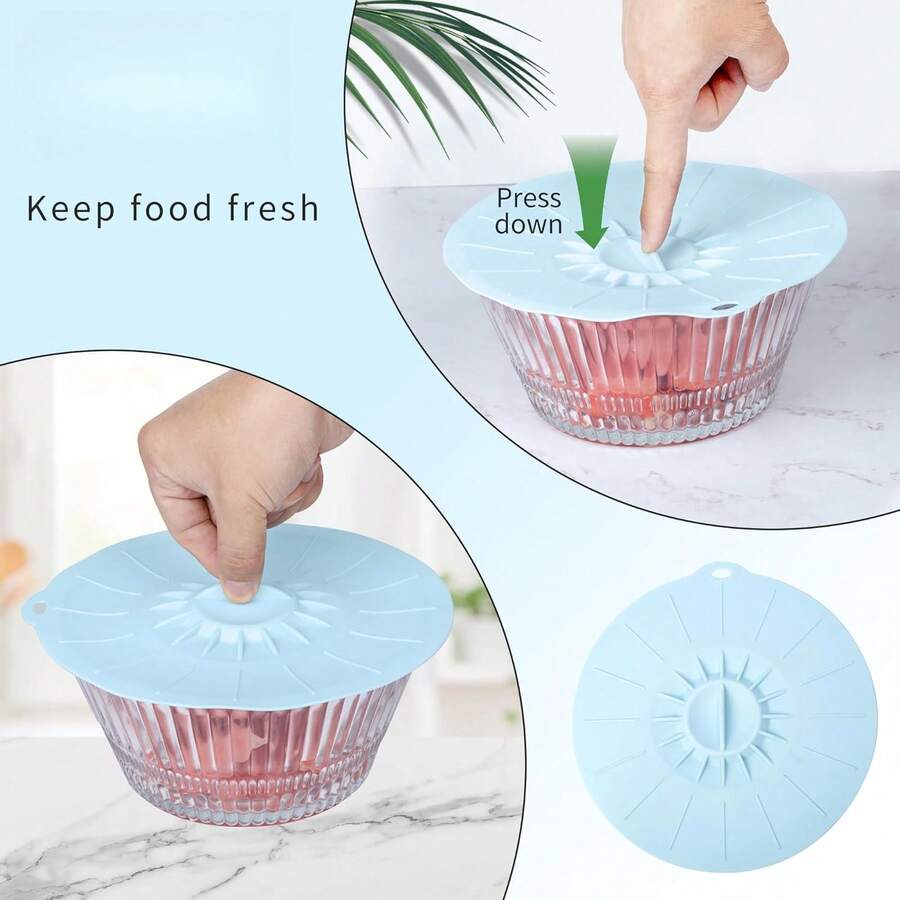 Set de 5/9 Taponeras de Silicona Reutilizables para Microondas, 5 Tamaños, Resistentes al Calor y Antidesbordes, Versátiles para Tazones Tazas Platos Ollas y Sartenes, Aptas para Horno Estufa Nevera y Lavavajillas - Color macarrón - Ver 1