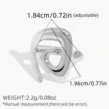 Uself 2pcs/1pc Cincin Wanita Stainless Steel, Cincin Lebar Berlapis Berongga Geometris, Tekstur Logam Tahan Air Minimalis Modis Warna Emas, Cincin untuk Wanita, Cincin Gaya Barat, Cocok untuk Dipakai di Musim Panas, Merek untuk Wanita - MultiWarna - View 6
