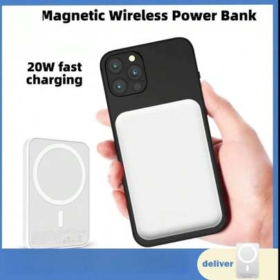 New Design 5000/10000mAh Magnetic Wireless Power Bank – 22.5W/PD 20W, Compatible With Apple 17/16/15 Pro/14 Max/13/12 & Android (USB/Type‑C), Portable Charger For Outdoor Travel & Emergency Backup