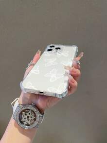 1pc Minimalist Butterfly Pattern Transparent TPU Shockproof Phone Case, Suitable As Holiday Gift For Boyfriend/Girlfriend, Compatible With Apple XS/XS Max/XR/11/12/13/14/14 Plus/15/15 Plus/16/16 Plus/17 And More - Clear - View 5