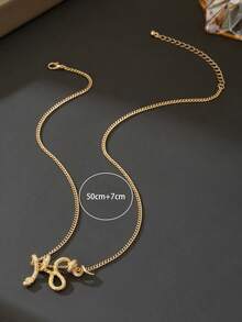 1件独特暗黑系金属蛇纹项链，情人节男友礼物（不含礼盒） - 金黃色 - 查看 5