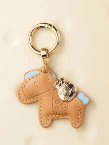 Cute Horse-Shaped Wrist Strap Keychain Pendant, Exquisite Couple Bag Charm, Creative Personalized Accessory, Non-Woven Craft, Non-Plated Precious Metal, Bag Charm, Car Charm, Suitable For Decorating Backpacks, Handbags, Phone Cases, Lanyards, Keychains, Gift For Friends, Family And Loved Ones, Birthday Gift - Multicolor - View 5