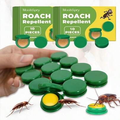 10-Count Cockroach Gel Bait And Indoor Cockroach Killer: Powerful Repellent Bait For Indoor And Outdoor Cockroach Control, Easy To Use, Suitable For Kitchen, Home, RV Corners And Pets.