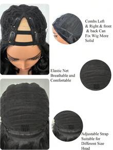 22英寸V型分缝波浪卷假发，独特弹性合成纤维假发，适合女性角色扮演、派对和万圣节使用。 - 彩色 - 查看 7