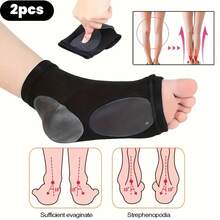 Sock Correction Insole - 2pcs 2-In-1 Arch Shaped Support Set - Foot Care Flat Foot Set - Black - View 4