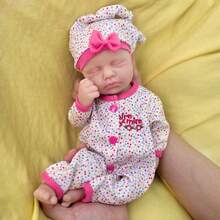 13-Inch Full Soft Silicone Reborn Baby, Colorful Onefit & Sleeping Expression, Realistic Full-Body Soft Solid Silicone Reborn Doll, Christmas Gift Easter Present Halloween Gift - Pink - View 5