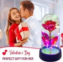 Eternal Glass Rose With LED Lights In Dome - Romantic Gift For Her, Valentine's Day, Mother's Day, Christmas, Birthday - 蝴蝶大紅彩燈 - 查看 3