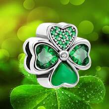1pc Fashionable Four-Leaf Clover Beaded Pendant Accessory, Suitable For Women's Bracelet, Bangle DIY Jewelry Making And Daily Outfit Matching, An Ideal Accessory For Girls - Good Luck Four Leaf Clover - View 8