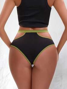 3条/套 女士纯棉镂空三角裤，柔软透气女士内裤 - 彩色 - 查看 2