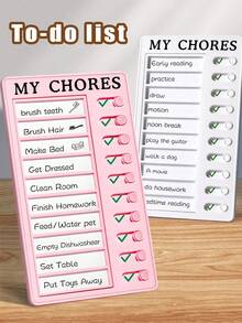 1pc Removable Reusable Portable To-Do List Board, DIY Message Family Travel Plan Reminder, Daily Work Plan Task Checklist, Fitness Exercise, Timely Task Notebook - Rectangle - View 1