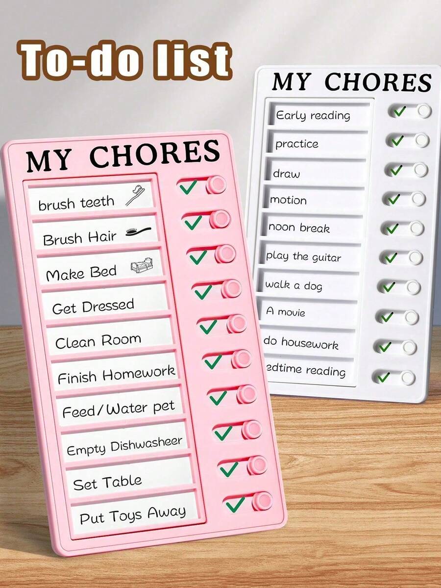 1pc Removable Reusable Portable To-Do List Board, DIY Message Family Travel Plan Reminder, Daily Work Plan Task Checklist, Fitness Exercise, Timely Task Notebook - Rectangle - View 1