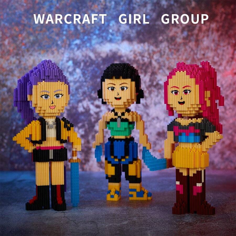 Hasbro La serie del grupo de cazadores de demonios [Rumi, Mira, Zoey] - Juego de construcción de miniaturas de nivel coleccionista de 784 piezas - Un juguete educativo para exhibición de sobremesa que se puede ensamblar uno mismo para crear decoraciones y artículos de exhibición creativos. Adecuado como regalo para amigos en festivales, cumpleaños, San Valentín, bodas, etc. - Multicolor - Ver 1