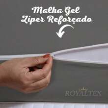 Double Gel Knit Mattress Cover With Zipper - 玫紅色 - 查看 10