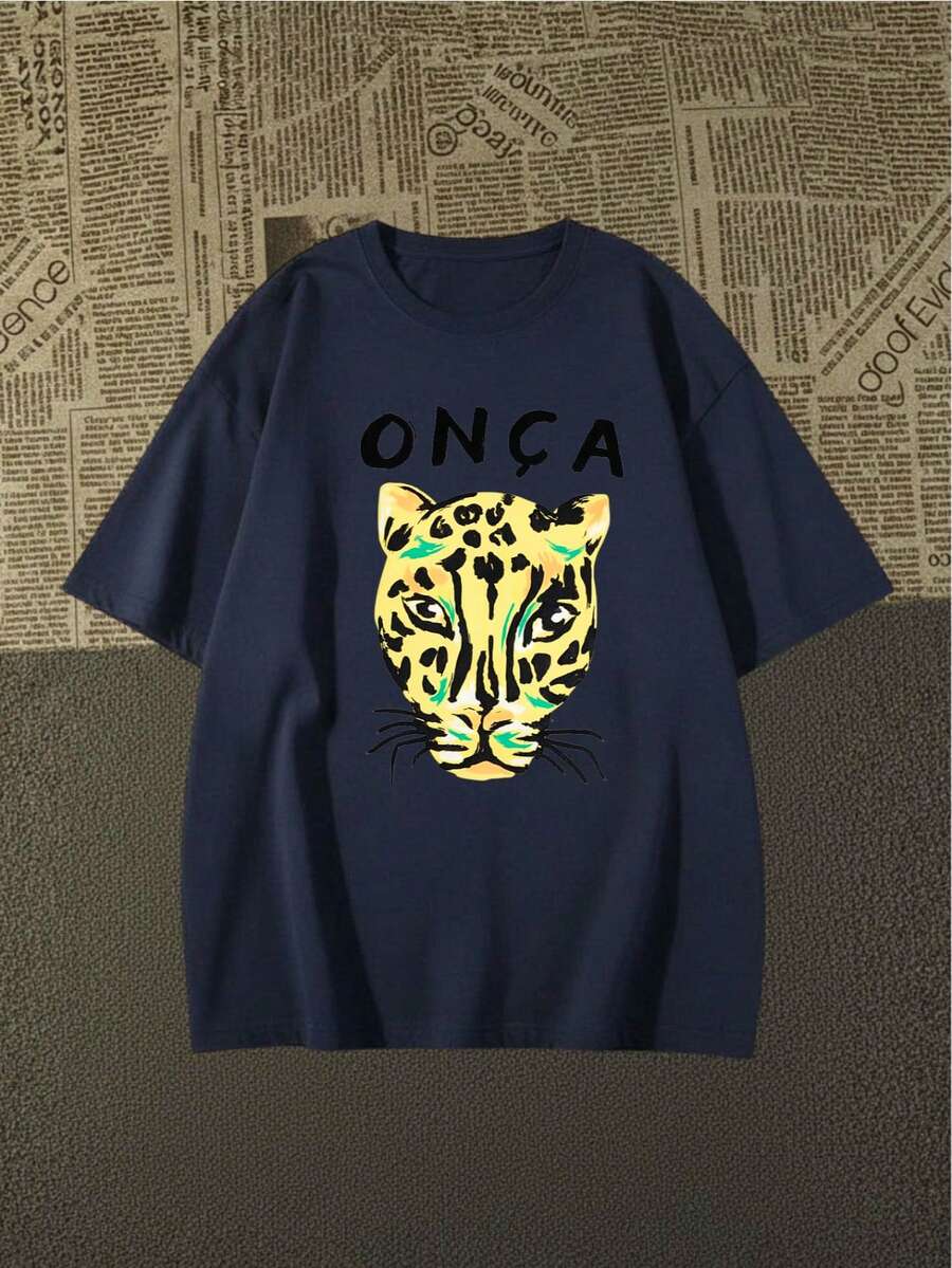 Camisa Camiseta Algodão Premiun Onça Exclusiva 2026 - Azul Marinho - Visão 1