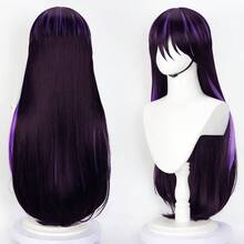 YEWELL 尤维尔紫色挑染薰衣草紫色角色扮演假发头套 12英寸日常系列机动战士角色扮演头套系列 多风格卡通动漫诠释 适合私人派对 日常角色扮演 万圣节 坂本日常 - 紫色 - 查看 4