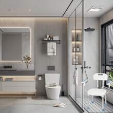 Shower Chair With Backrest And Armrests, Non-Slip, Height-Adjustable Shower Stool, Shower Chair For The Elderly - A - View 6