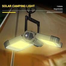 1pc Solar Magnetic Foldable Camping Light - Stepless Dimming, Type-C Fast Charge Long Battery Life Outdoor Light - Multicolor - View 1