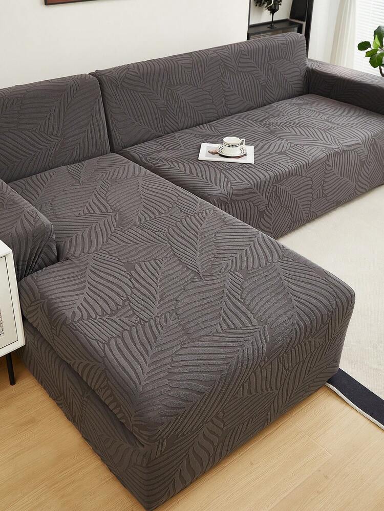 1pc Thickened Elastic Leaf Pattern Sofa Cover, Dust-Proof And Dirt