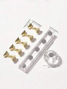 5pcs Magnetic Nail Art Display Holder, Acrylic Diamond Shaped Nail Practice Base, Japanese Chess Piece Nail Art Training Tool, Nail Salon DIY Nail Display Stand - Multicolor - View 11