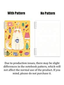 A5卡通手绘猫咪主题笔记本 - 可爱的宠物猫笔记本，工作日志，计划本，螺旋装订，（适合大学和办公室使用），便携，非常适合日常笔记、办公用品、学习用品、艺术项目和学习笔记，120页，办公用品 | 艺术封面 | 封面，笔记本，返校季 - 多色 - 查看 7