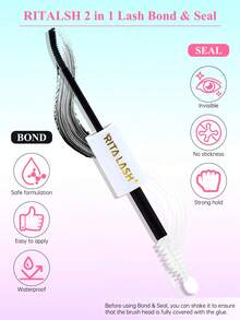 RITALASH 2 In 1 Long Lasting Eyelash Bond & Seal Glue, Durable Waterproof Eyelash Extension Adhesive, Eye Makeup Tool For Women & Girls, Cosmetics, DIY Eyelash Extensions - Black - View 4
