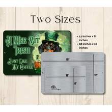 Dachshund Irish Coffee Sign, Funny Metal Wall Art, Coffee Bar Weiner Wiener Dog Decor, Wee Bit Irish, St. Patrick's Day, Doxie Mom Gift - a - 查看 5