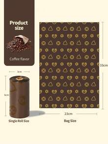 Coffee Scented Outdoor Dog Walking Poop Bag Refill, Thick Leak-Proof Pet Waste Dispenser, Material - Brown - View 6