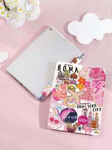 Travel Pattern IPad Protective Case, Compatible With IPad 9.7/10.2/10.5/10.9/12.9/Pro 11 (10th Gen), Compatible With Samsung Galaxy Tab S6 Lite 10.4 Inch, Compatible With Kindle Paperwhite 12th Gen (2024 Model), Kindle (11th Gen) (2022 Release), Soft Shock-Proof Protection, Smart Stand/Auto Wake/Sleep Function - Nhiều màu - Xem 3
