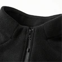 TIANXICO Men's Fleece Jacket Full Zip With Pockets Warm Lightweight Winter Jacket Running - Black - View 6