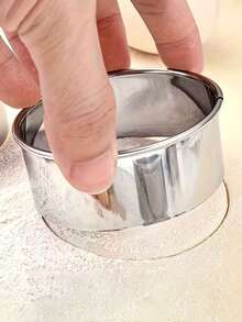 Bộ 5 khuôn bánh bao/bánh há cảo tròn bằng thép không gỉ - Vòng khuôn có thể thay thế, thích hợp làm bánh ngọt, bánh quy tại nhà, dễ vệ sinh, bền chắc, lý tưởng cho người nội trợ. - Bạc - Xem 3