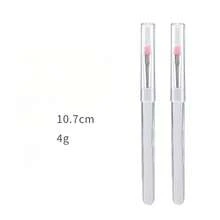 Portable Lipstick Brush, Transparent Silicone Lip Brush With Cap, Dustproof Makeup Brush, Silicone Lip Brush - Hồng - Xem 13