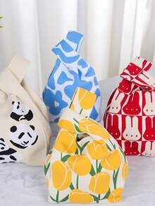 Tulip Knotted Bag, Vest Bag,Women's Geometric Petal Pattern Crocheted Bag,Suitable For Vacation 1 Piece Mini Crochet Bags Handheld Bag, Eye-Catching Beach Bag Summer, Beach Necessities,Beach Essentials,Beach Stuff & Summer Essentials, Hottest Beach Bags,Wedding Bride Bridesmaid Gifts, Party Gifts,Christmas Gifts, Thanksgiving Gifts,Bridal Showers, Back To School Gifts, Teacher Gifts,Easter Gifts - Multicolor - View 9