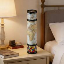 Caleidoscopio de juguete para niños con espejo giratorio retráctil de tres cámaras Interior clásico diversión educativa para jardín de infantes - Amarillo - Ver 4