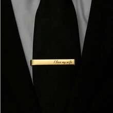 1pc Men's Polished Mirror Tie Clip, Minimalist Fashion Versatile Shirt Clip, Stainless Steel Hypoallergenic Tie Clip - Yellow Gold - View 5