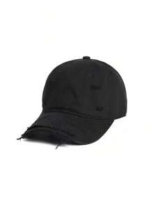 1pc Men Solid Color Distressed Baseball Cap, Suitable Spring And Summer And Daily Wear - Multicolor - View 5