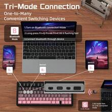 X85 三模式 75% 机械键盘 | 热插拔白玉轴 | 垫片式 RGB 背光，带音量旋钮，适用于 Win/ - 彩色 - 查看 4