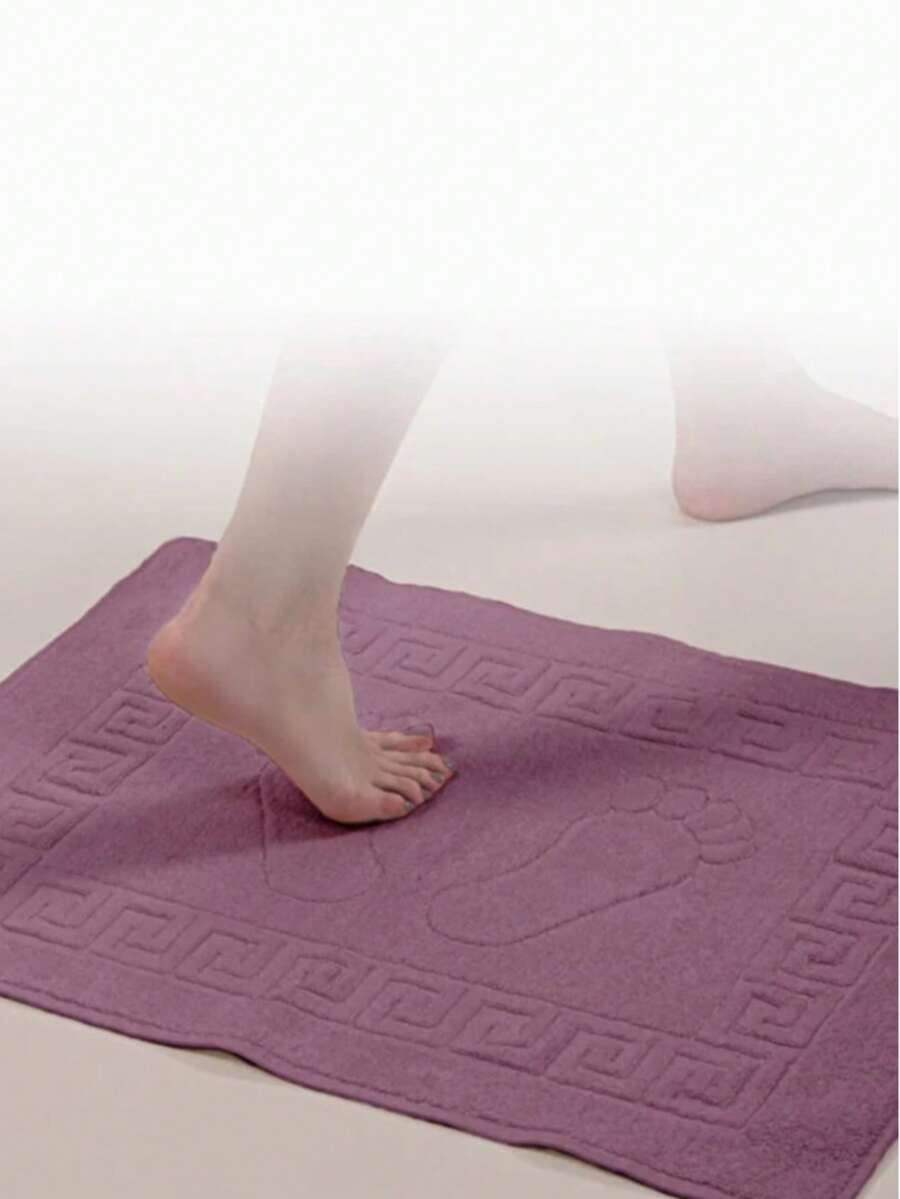 Cotton Rich Bath Mat 50x70cm - Made In Turkey - Red Violet - View 1