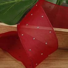 Beaded Chiffon Ribbon Bow DIY Hair Accessory Material For Clothing, Shoes, Hats, Wedding Decoration - Multicolor - View 12
