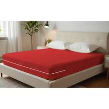 Double Gel Knit Mattress Cover With Zipper - 紅色 - 查看 15
