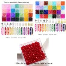 700pcs 6mm Glass Beads Bracelet Making Kit, Includes 28 Colors Crystal Glass Beads, Alloy Pendants, Beading Thread, Suitable For DIY Bracelets, Necklaces, Earrings, Crafts, Great For Beginners (Random Colors) - Multicolor - View 3