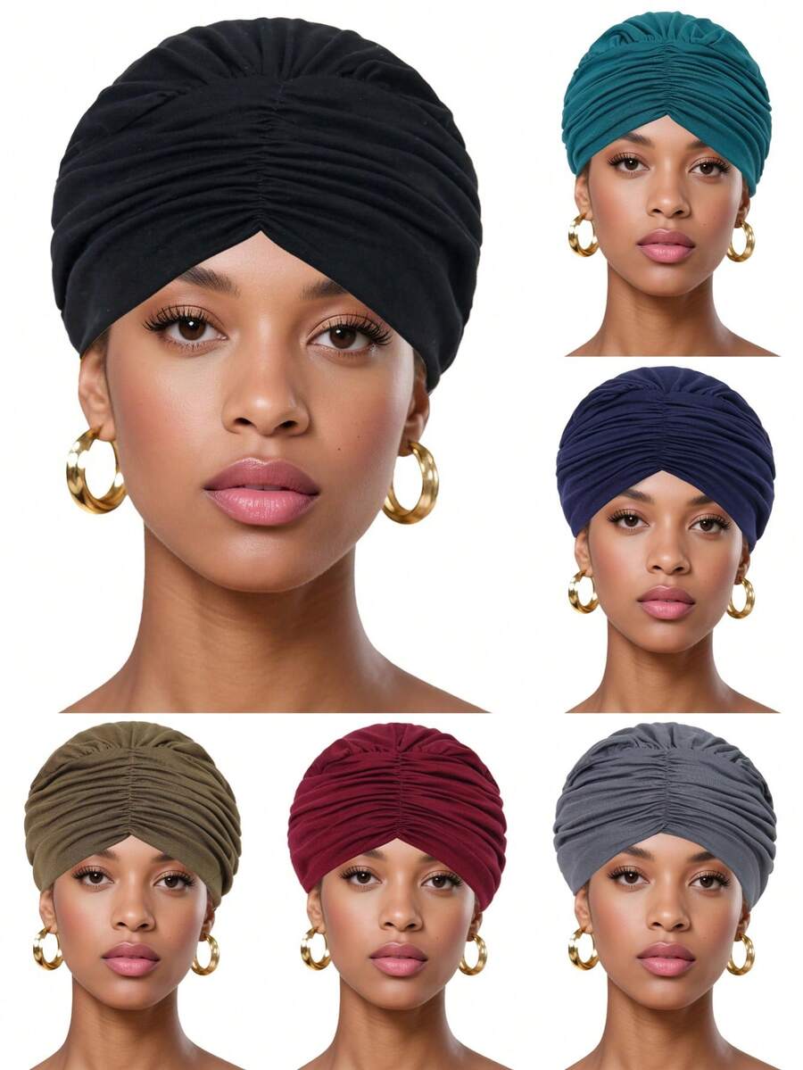 1pc Women's Chemo Hats Bandana Turban Women's Chemo Turban Headwear Beanie Hat Cap For Women Cancer Patients Hair Loss. - Multicolor - View 1