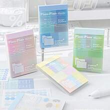 极简设计方案，带逻辑多功能标记贴纸笔记本，便携式书写分类索引贴纸日记笔记贴纸 - 長方形 - 查看 3