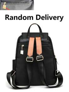 防盗尼龙翻盖背包，女士钱包，多功能时尚日常包，多口袋轻便旅行包，大容量简约背包，便捷背包，适合学生、护士、教师、商务人士、旅行、通勤、购物、办公、约会、徒步、训练、工作，生日礼物、节日礼物，背包 - 彩色 - 查看 12