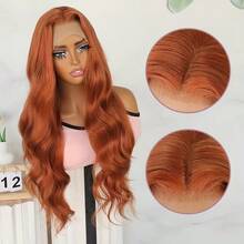 13x4 High Density Lace Front Wig, Heatproof Synthetic Wavy Lace Front Wig In Black, White, 613 Blonde, Ginger Orange Colors, No Glue Needed, Suitable For Cosplay And Halloween Party - Multicolor - View 4