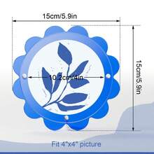 1pc Colorful Acrylic Picture Frame, Double-Sided Display With Stand, 4-Inch Circular Waves Shape - Modern Home Decor | DIY Photo Frame Removable For Flexible Use (Photo Paper Not Included) - 1PC - View 3