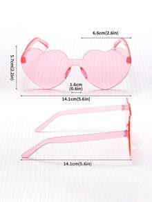 20pcs Heart-Shaped Glasses, Unisex - Party Supplies, Christmas, Mother's Day, Graduation, Summer Birthday, Wedding, Beach, Back To School, Room Decor - Glasses - View 3