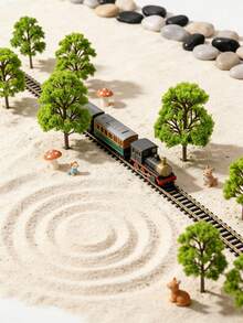 12 pezzi Mini alberi verdi in plastica, adatti per paesaggi in miniatura fai-da-te, giardini delle fate e scenografie di modellini - piante artificiali, design con muschio simulato, ottimi per la decorazione della casa e progetti creativi, accessori per giardini delle fate | Texture delicata di muschio | Facili da disporre e decorare - A - Visualizzare 4