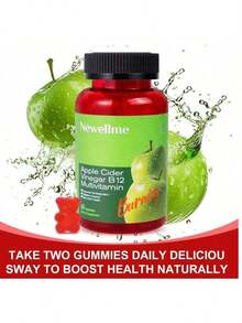 Bestseller!NEWELLME Apple Cider Vinegar Gummies With B12 |     Multivitamin Supplement |     Supports Energy & Gut Health |     Vegetarian, Non-GMO |     60 Gummies.Supplement Vitamin,Free Shipping. - 3-piece Pack - View 10
