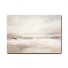 1件/套 米色海洋抽象墙画，中性风景海报印刷品，米色和灰色调抽象艺术，现代简约装饰，家居装饰客厅，墙面装饰，无框 - 風景 - 查看 6